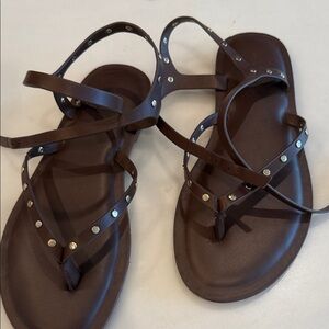 American Eagle Outfitters Dark Brown Studded Sandals